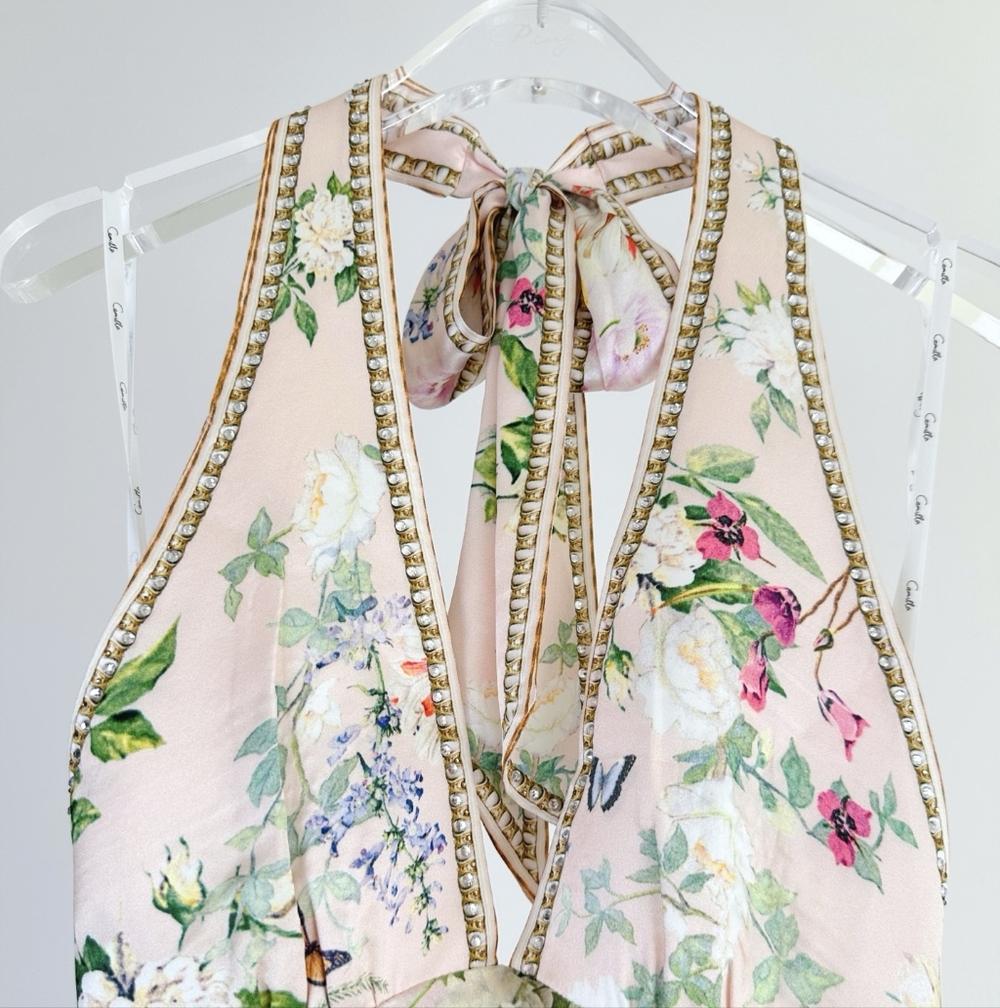 Camilla bias halter dress with ruffle hem - Picture 8 of 13